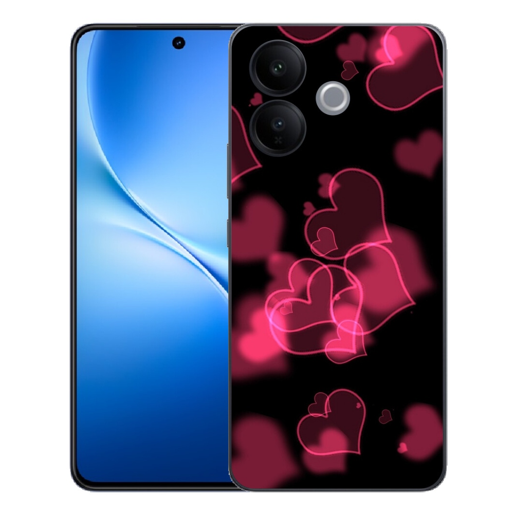 Gélový kryt mmCase na Vivo V70 Lite 5G - červená srdiečka