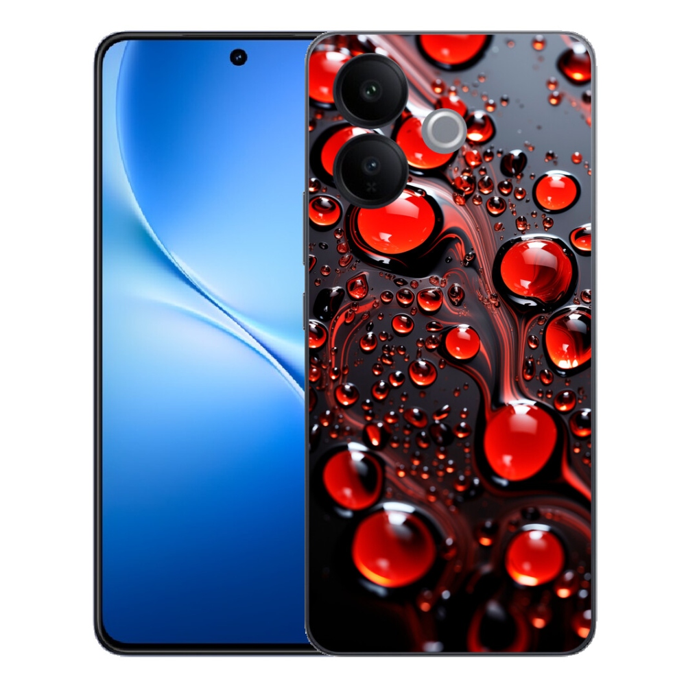 Gélový kryt mmCase na Vivo V70 Lite 5G - červené kvapky 2