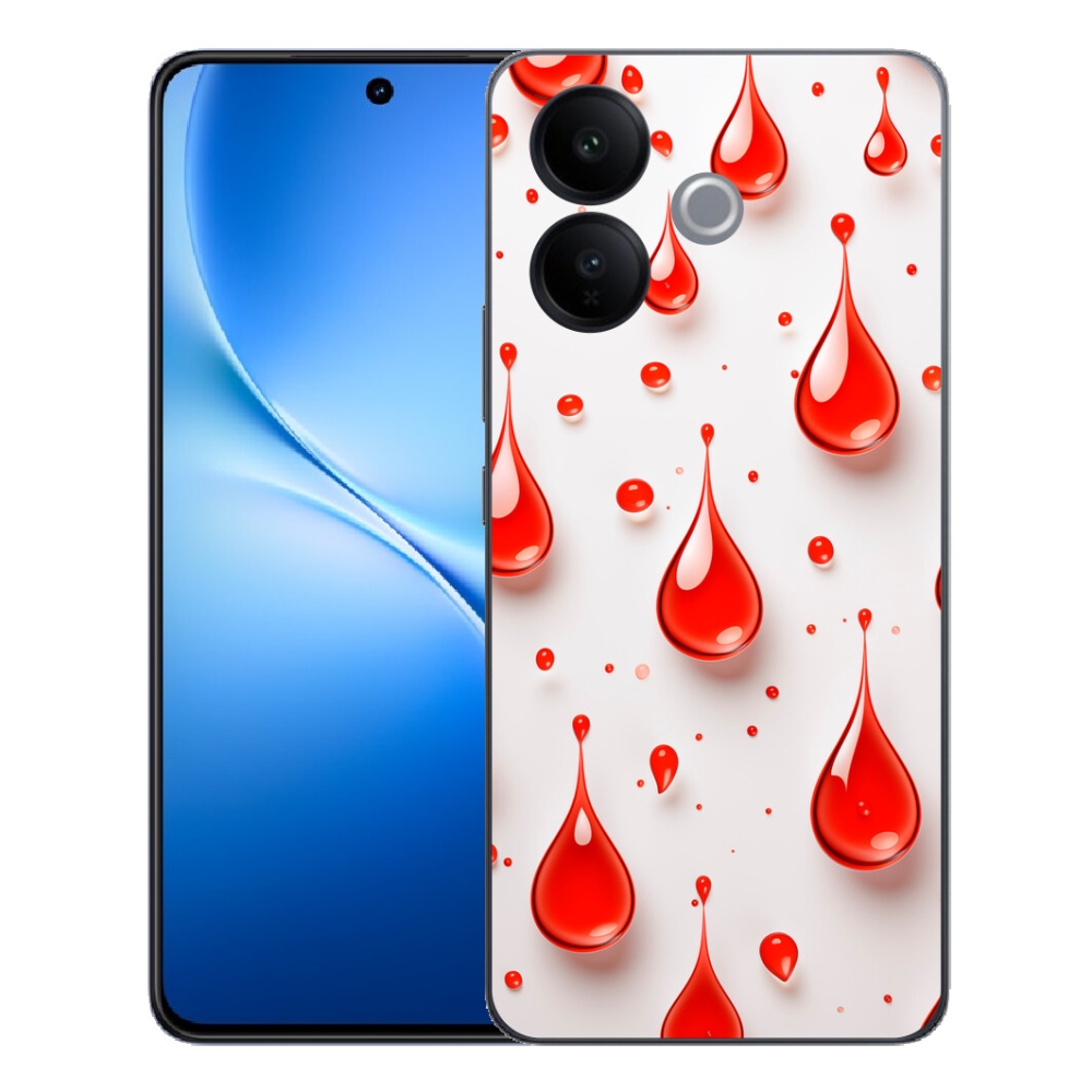 Gélový kryt mmCase na Vivo V70 Lite 5G - červené kvapky