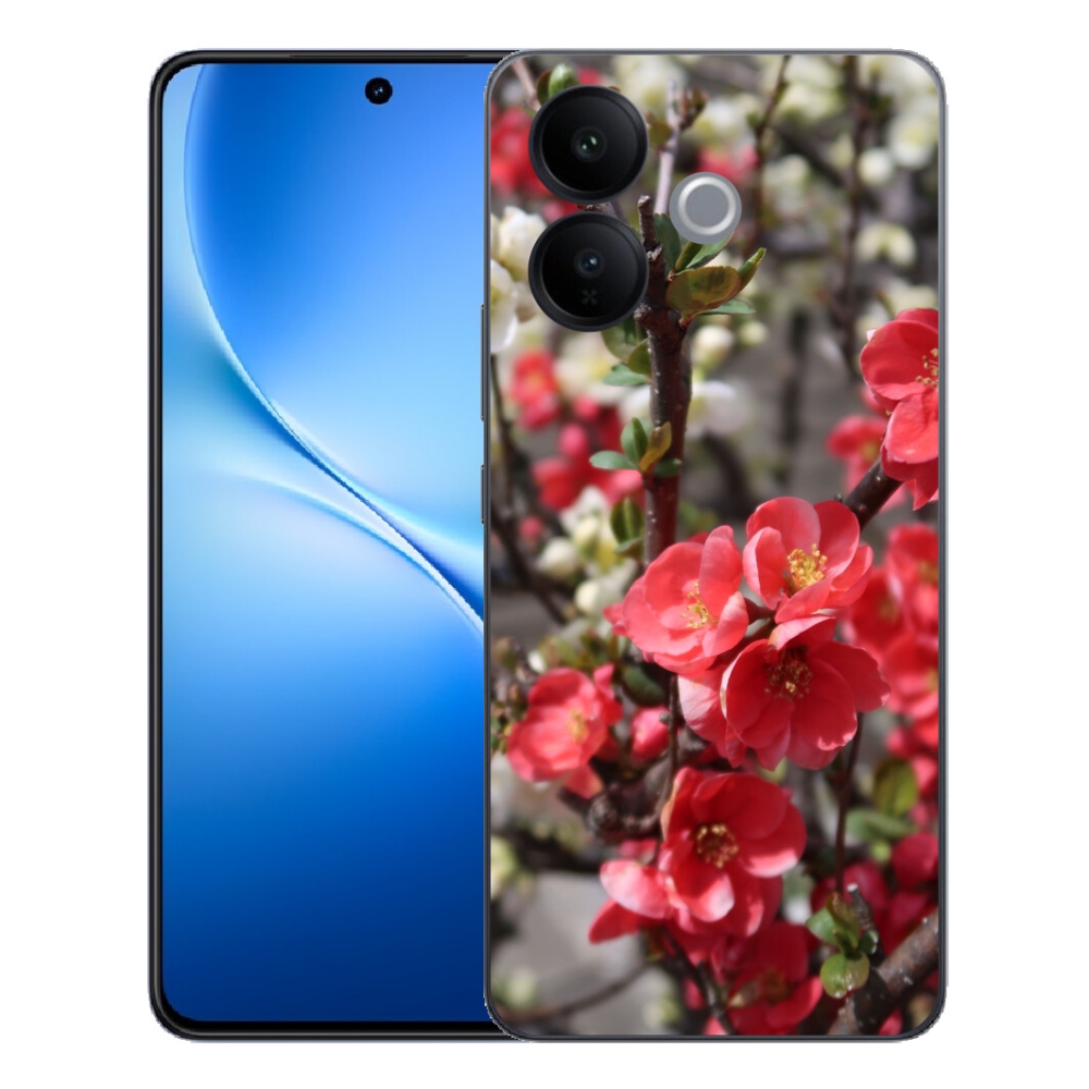 Gélový kryt mmCase na Vivo V70 Lite 5G - červené kvety