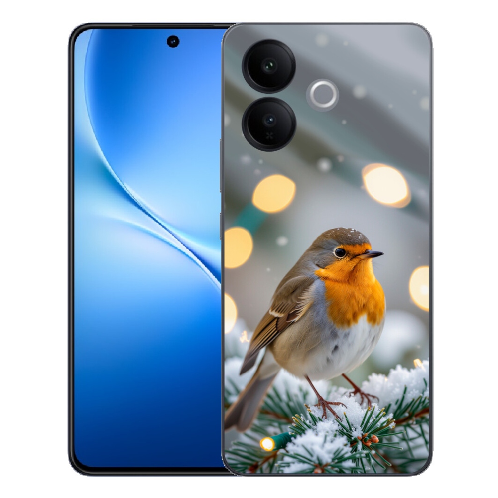 Gélový kryt mmCase na Vivo V70 Lite 5G - červienka v zime
