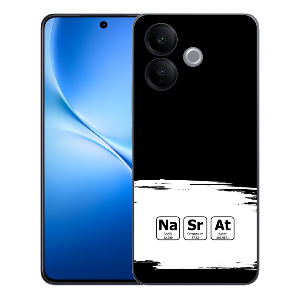 Gélový kryt mmCase na Vivo V70 Lite 5G - chemické prvky bieločierne pozadie