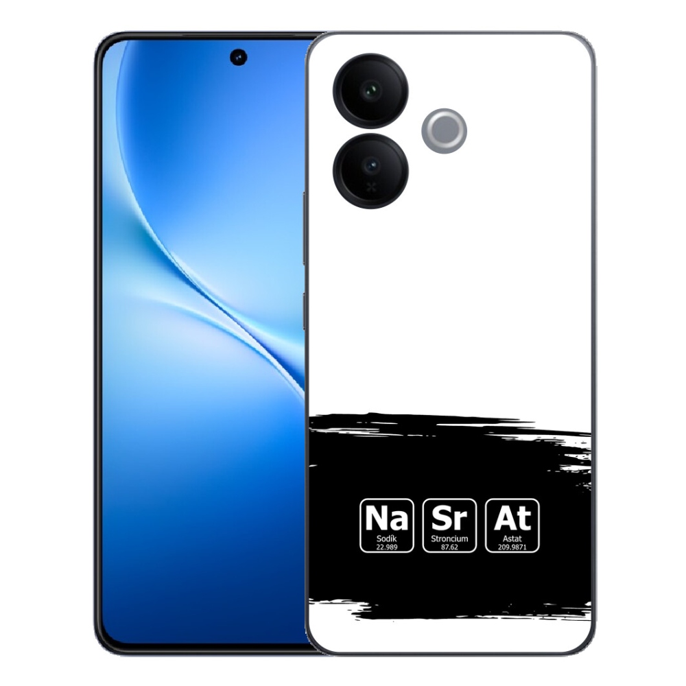 Gélový kryt mmCase na Vivo V70 Lite 5G - chemické prvky čiernobiele pozadie