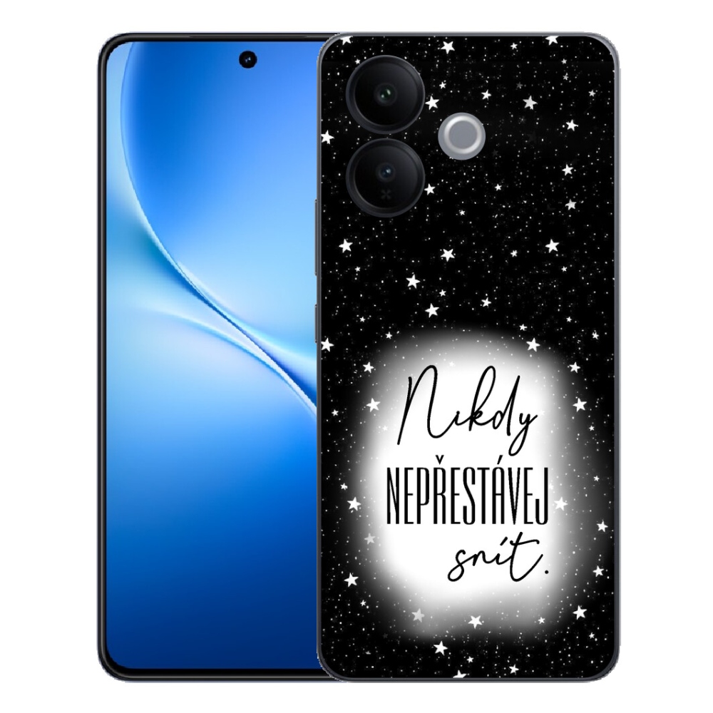 Gélový kryt mmCase na Vivo V70 Lite 5G - citát 1 bieločierne pozadie