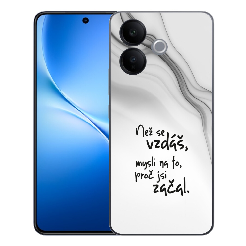 Gélový kryt mmCase na Vivo V70 Lite 5G - citát 2 biele pozadie