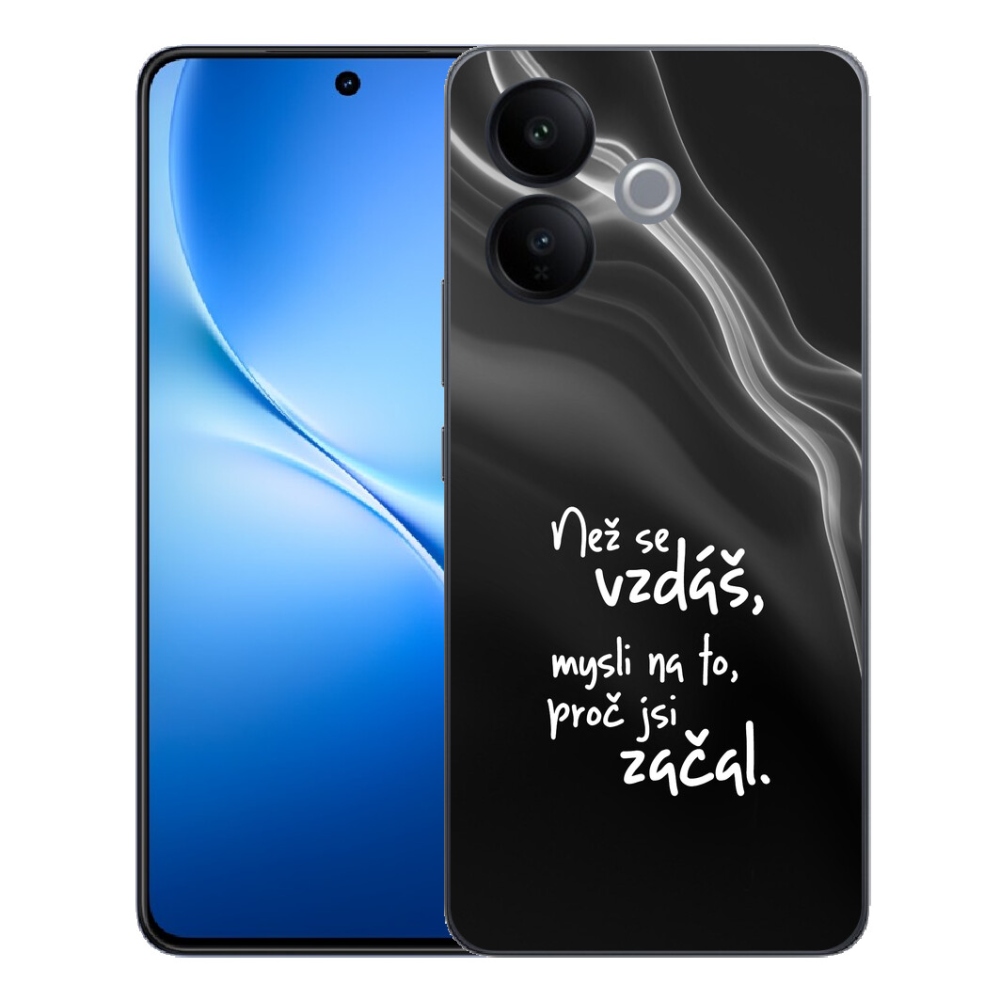 Gélový kryt mmCase na Vivo V70 Lite 5G - citát 2 čierne pozadie