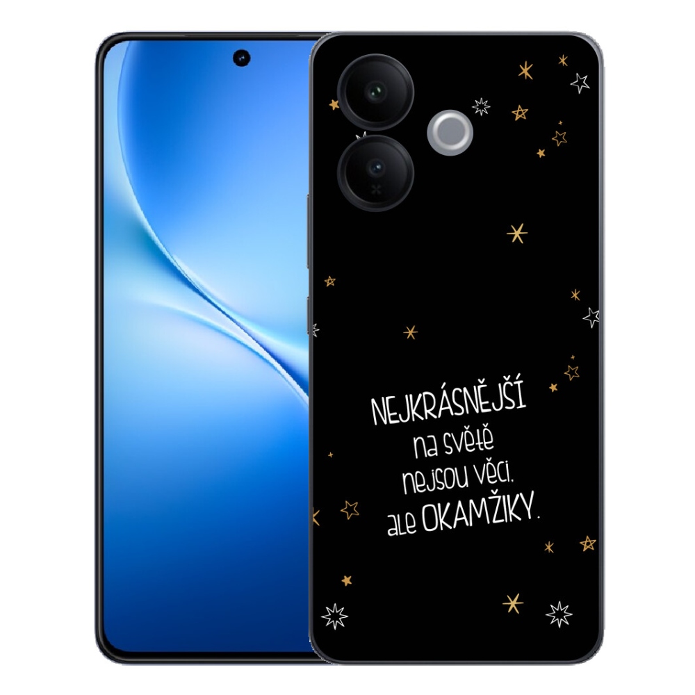 Gélový kryt mmCase na Vivo V70 Lite 5G - citát 4 čierne pozadie