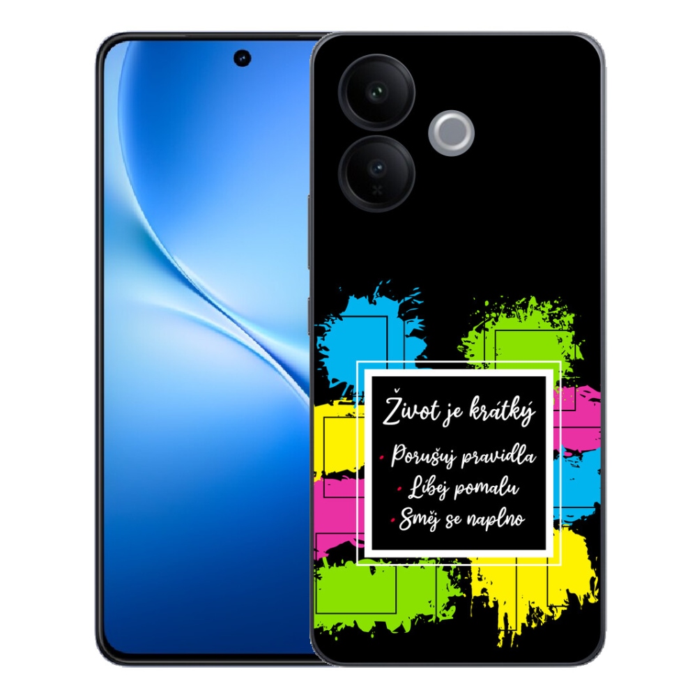 Gélový kryt mmCase na Vivo V70 Lite 5G - citát 5 čierne pozadie