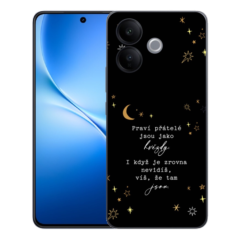 Gélový kryt mmCase na Vivo V70 Lite 5G - citát 6 čierne pozadie