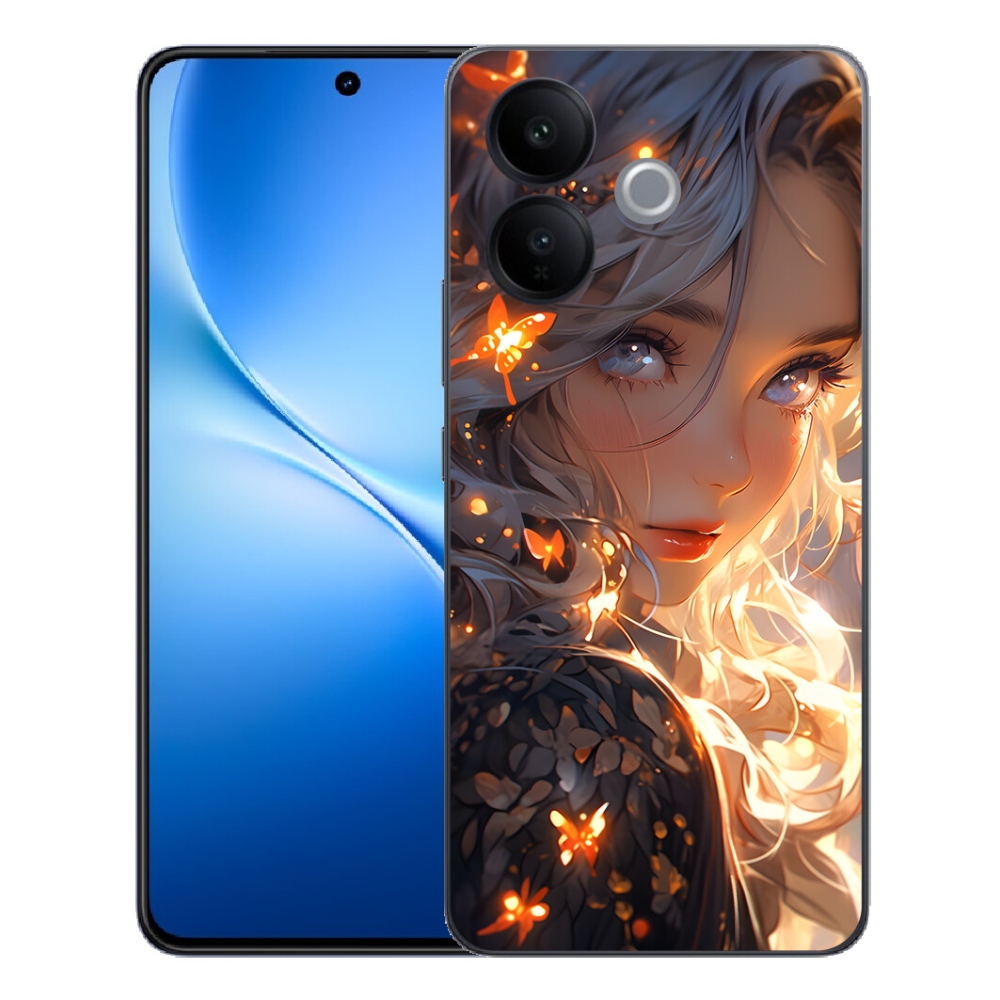 Gélový kryt mmCase na Vivo V70 Lite 5G - dievča a motýle