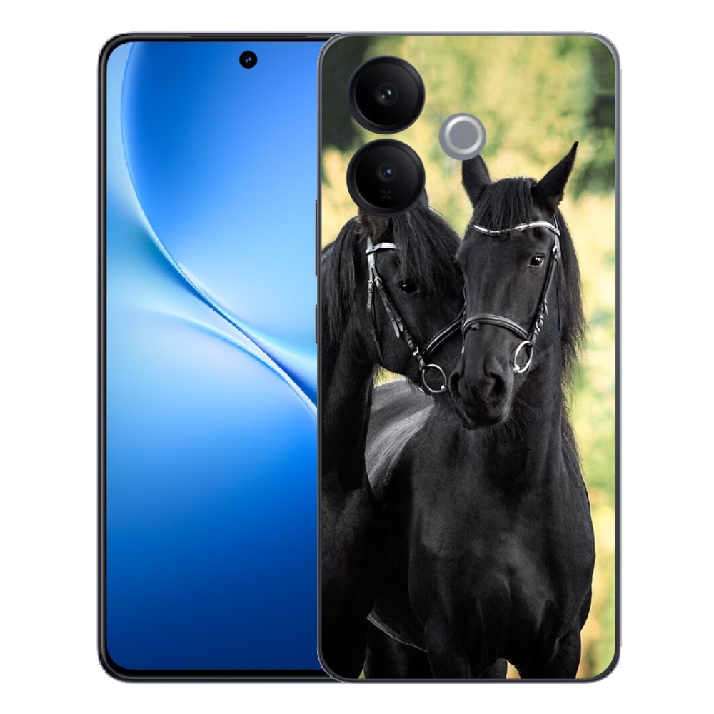 Gélový kryt mmCase na Vivo V70 Lite 5G - dva čierne kone