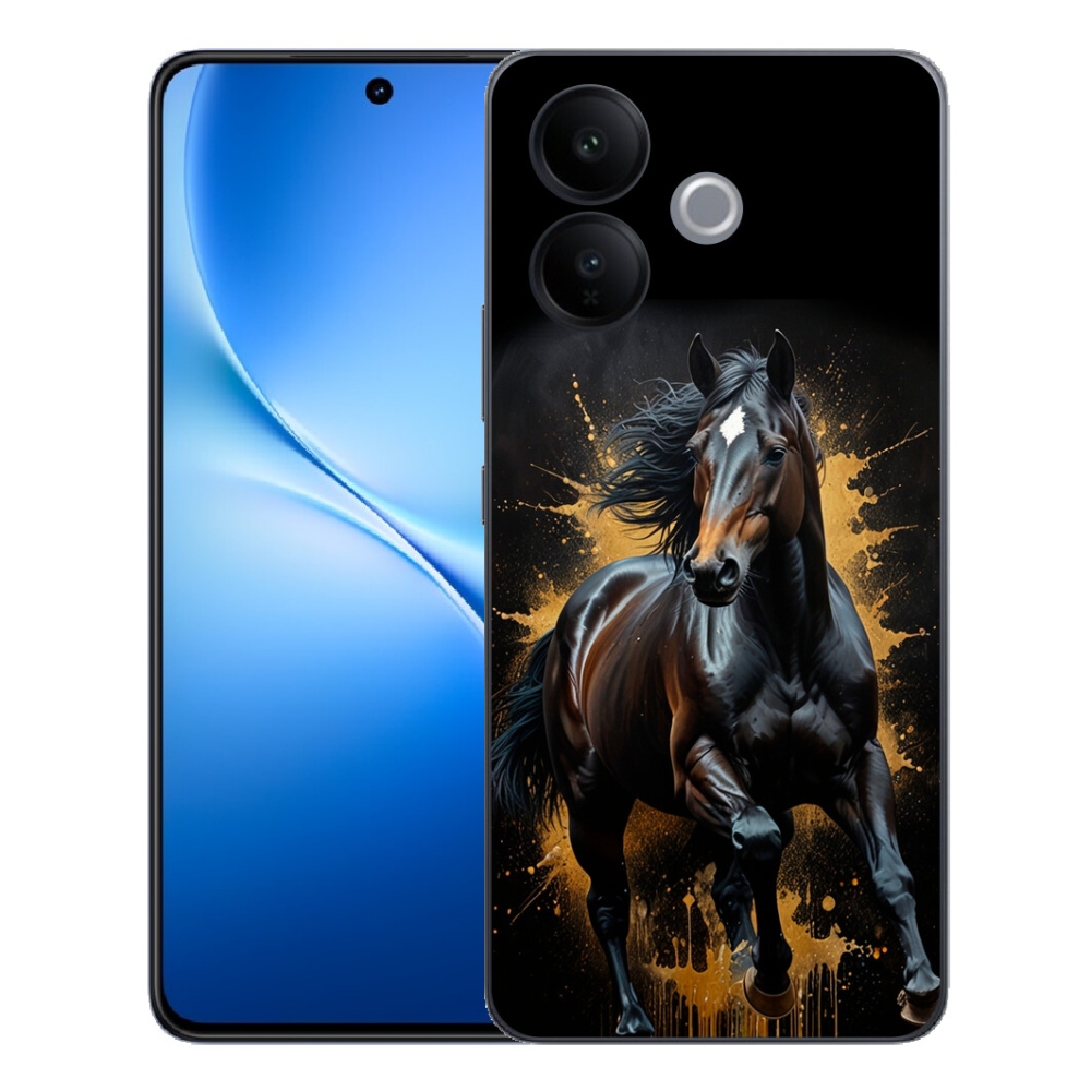 Gélový kryt mmCase na Vivo V70 Lite 5G - elegantný čierny žrebec