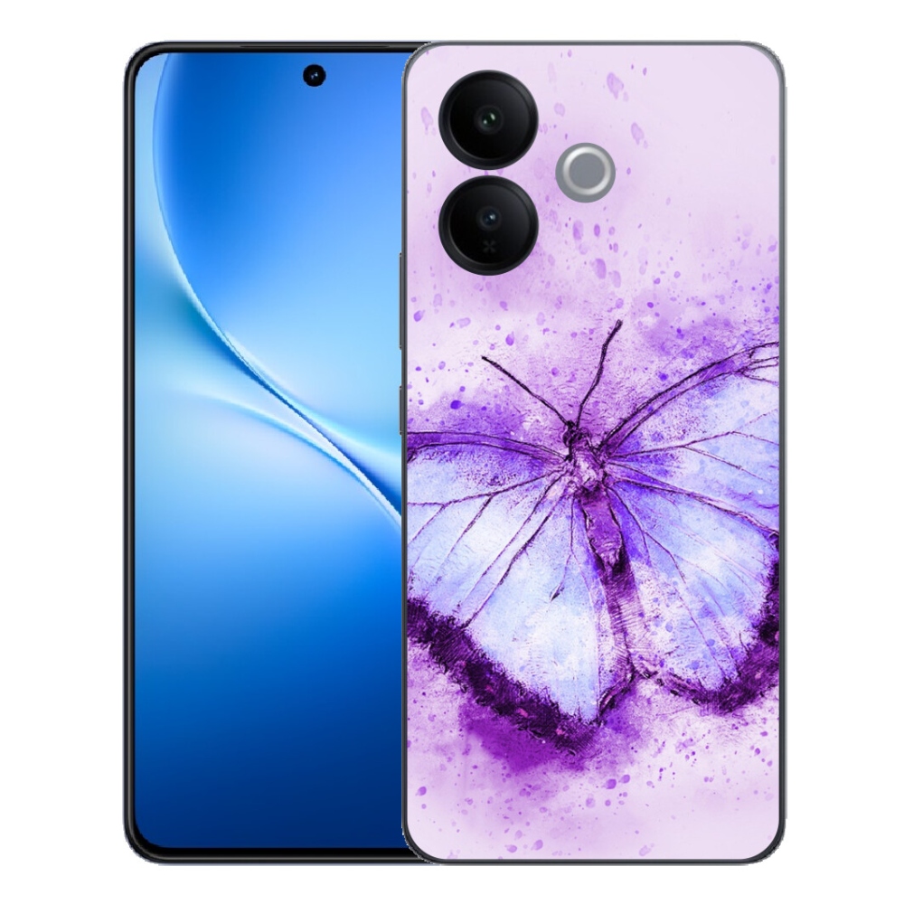 Gélový kryt mmCase na Vivo V70 Lite 5G - fialový motýľ