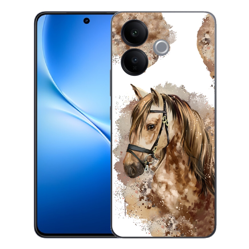 Gélový kryt mmCase na Vivo V70 Lite 5G - hnedý kreslený kôň
