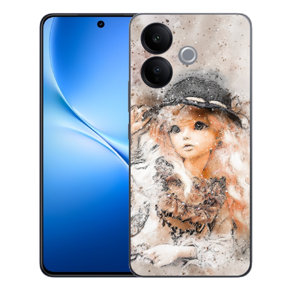 Gélový kryt mmCase na Vivo V70 Lite 5G - dievčatko s klobúkom
