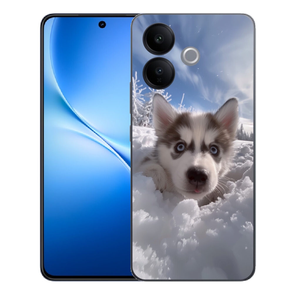 Gélový kryt mmCase na Vivo V70 Lite 5G - husky v snehu