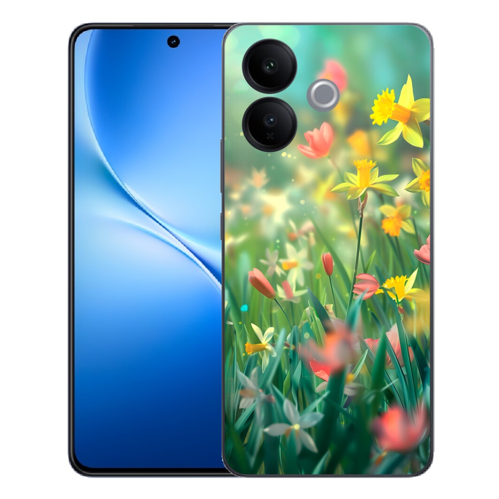 Gélový kryt mmCase na Vivo V70 Lite 5G - jarné kvety