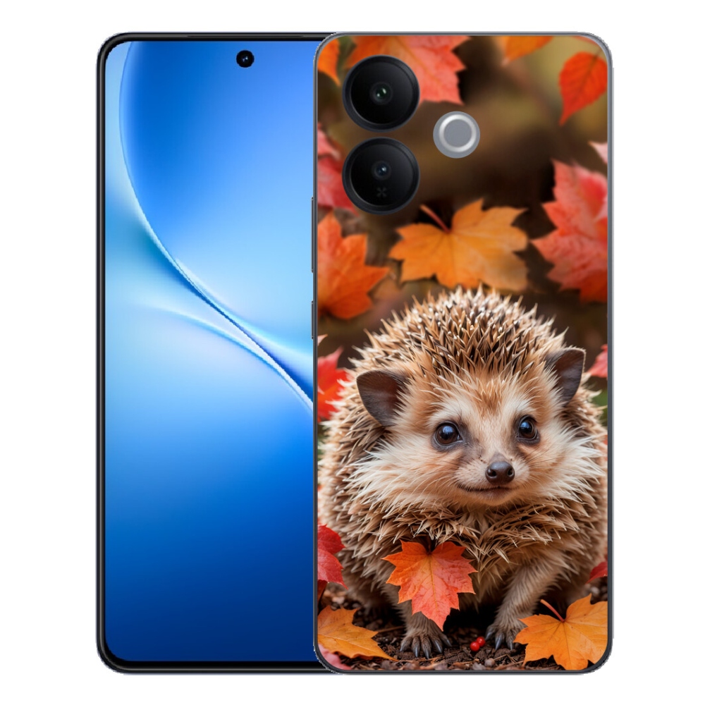 Gélový kryt mmCase na Vivo V70 Lite 5G - ježko v lístí