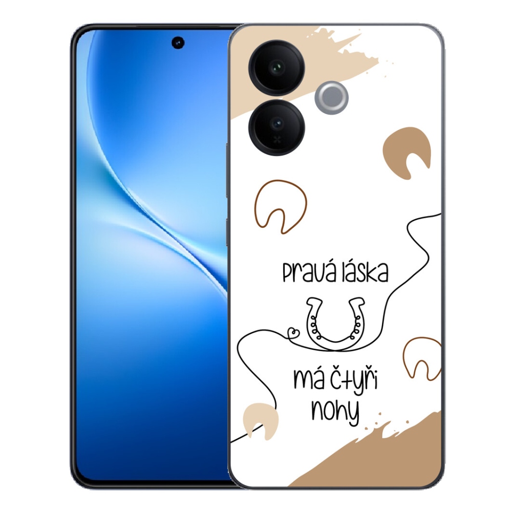 Gélový kryt mmCase na Vivo V70 Lite 5G - konský motív biele pozadie