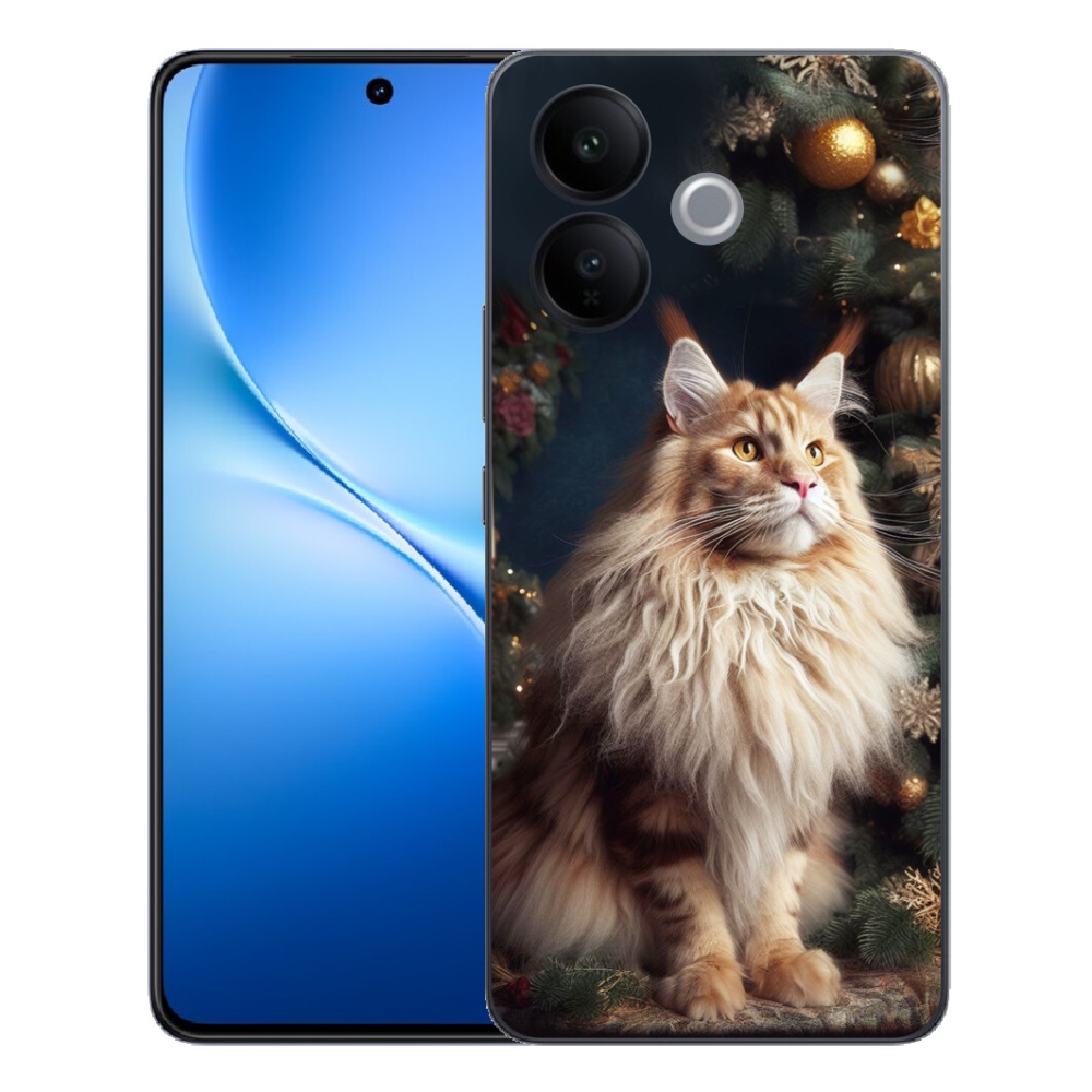 Gélový kryt mmCase na Vivo V70 Lite 5G - mačka pri stromčeku