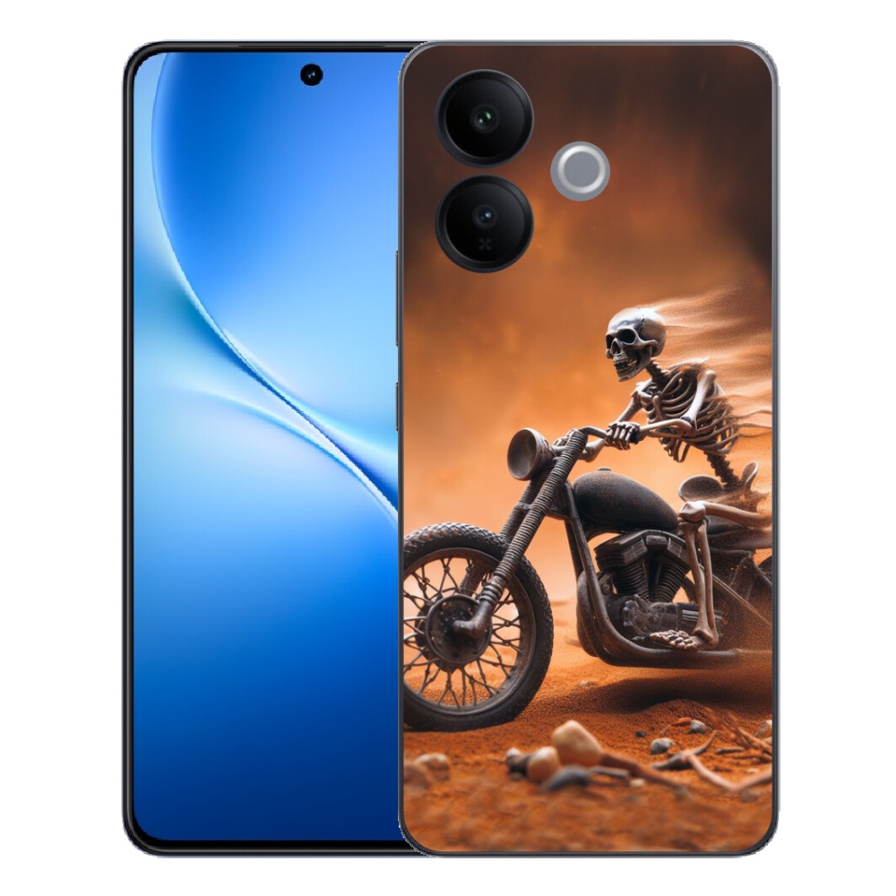 Gélový kryt mmCase na Vivo V70 Lite 5G - kostra na motorke