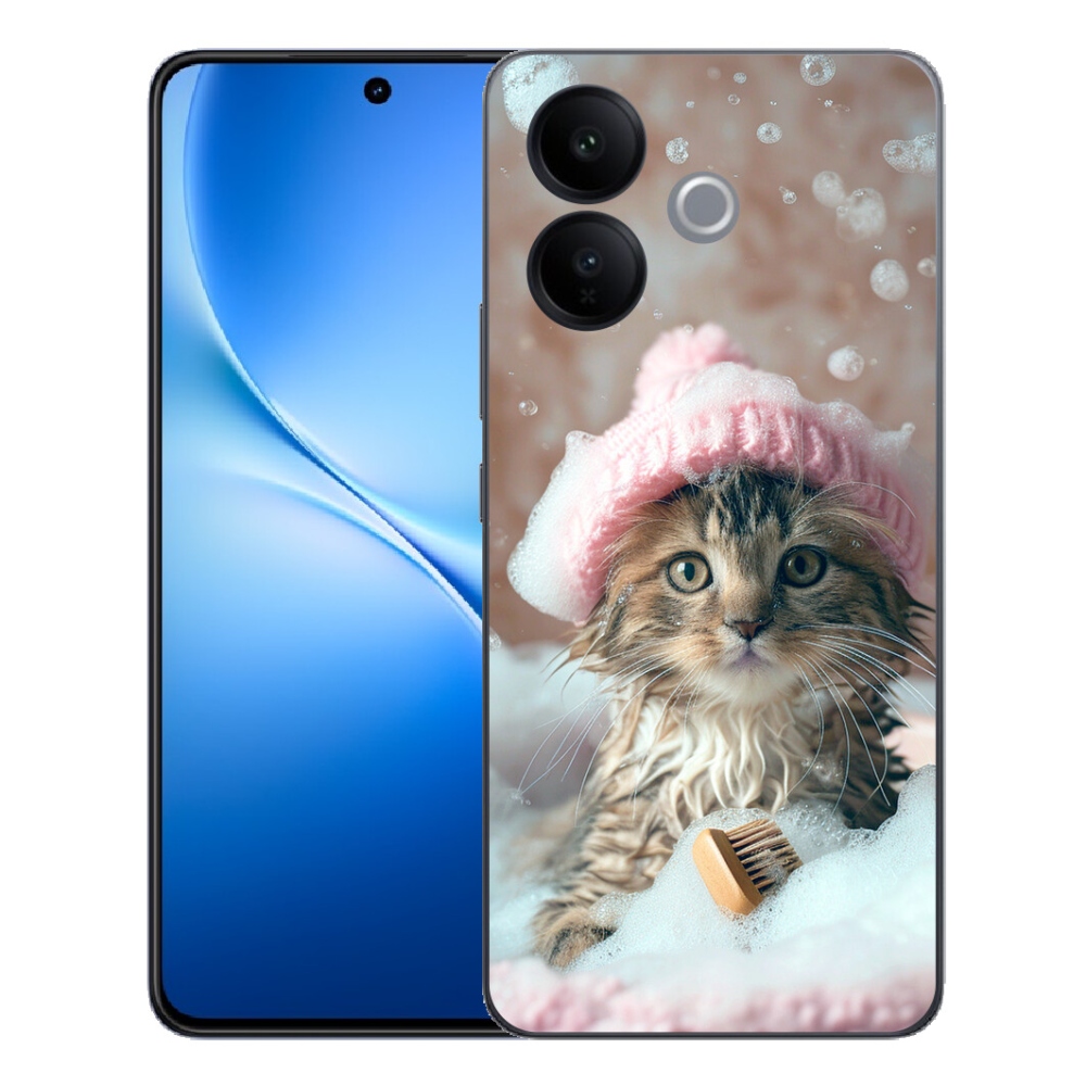 Gélový kryt mmCase na Vivo V70 Lite 5G - mačiatko a kúpeľ