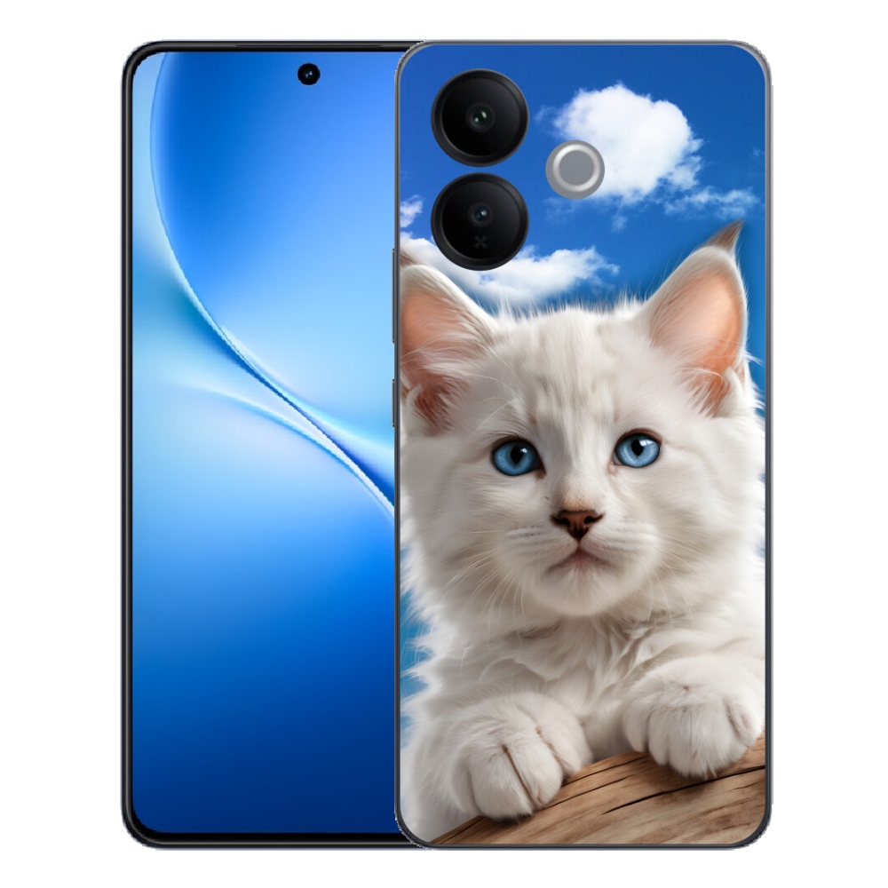 Gélový kryt mmCase na Vivo V70 Lite 5G - mačiatko a oblaky