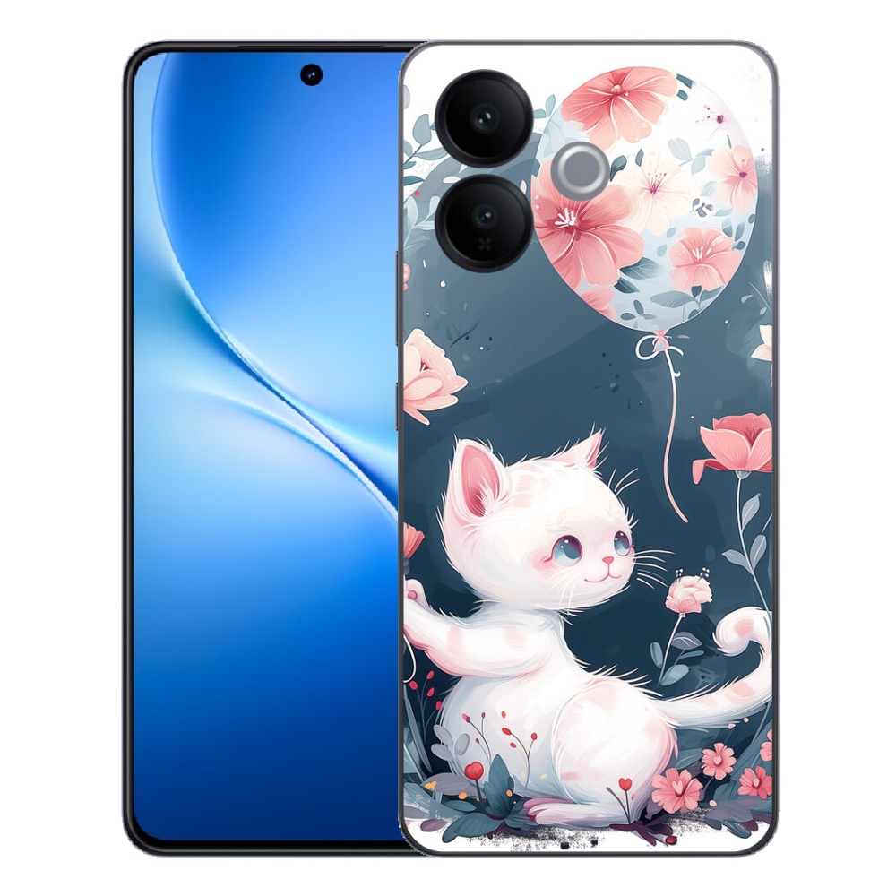 Gélový kryt mmCase na Vivo V70 Lite 5G - mačiatko s balónikom