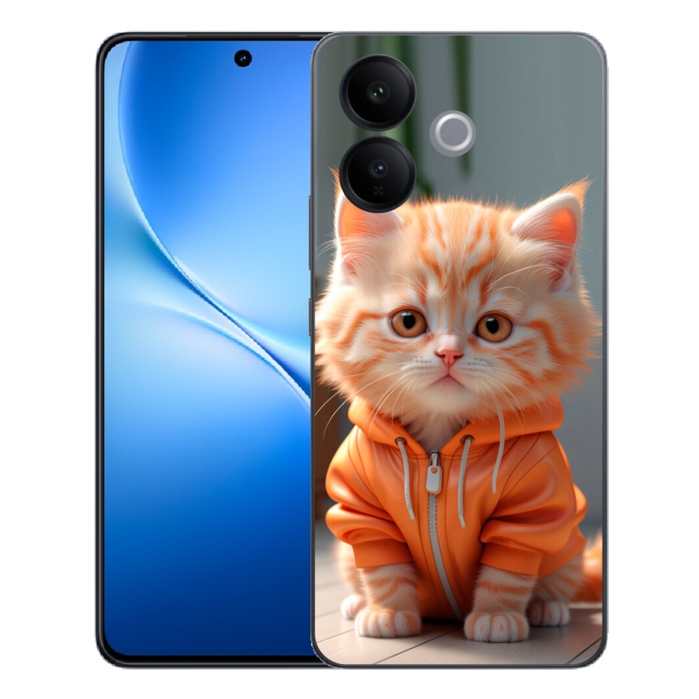 Gélový kryt mmCase na Vivo V70 Lite 5G - mačiatko v mikine