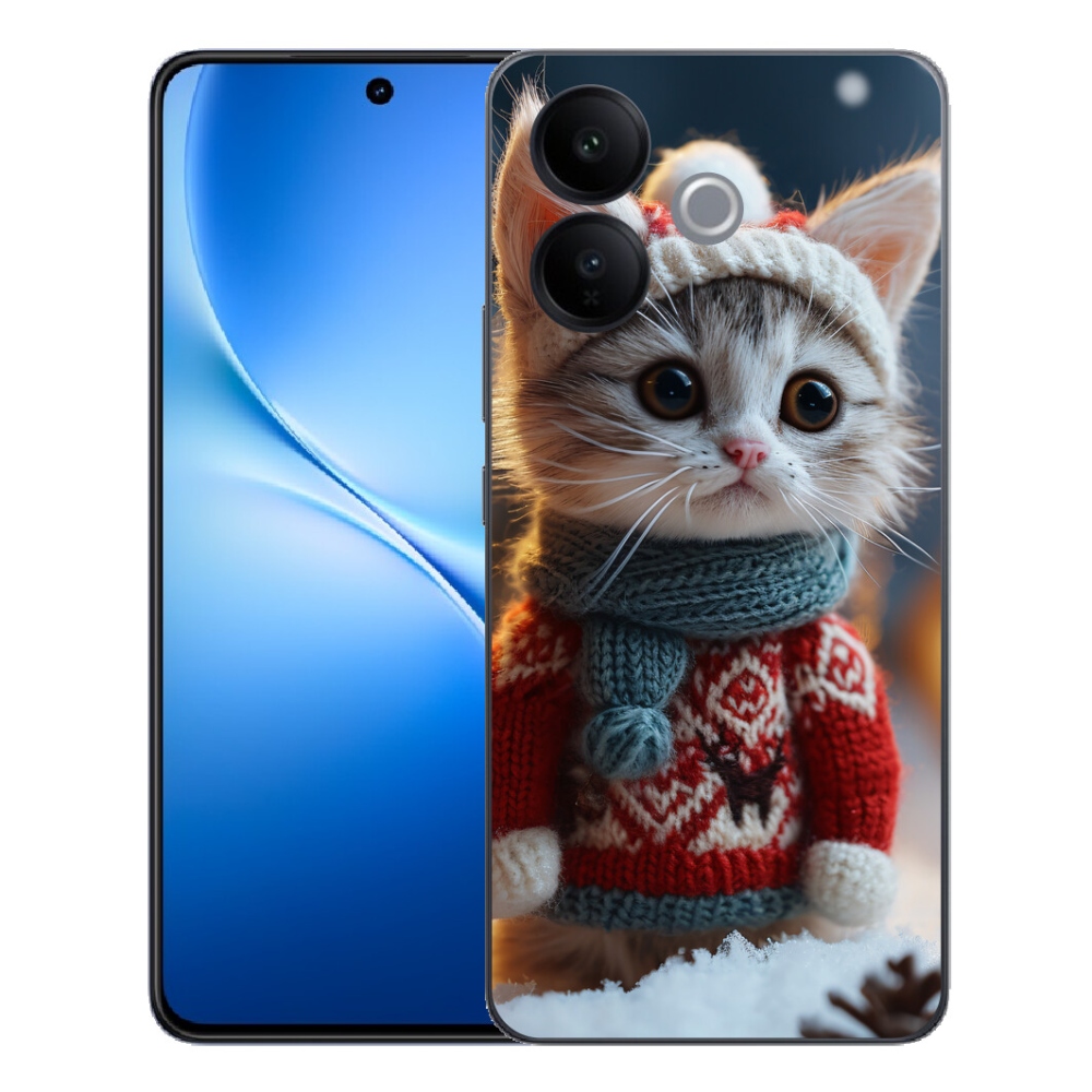 Gélový kryt mmCase na Vivo V70 Lite 5G - mačiatko vo svetri