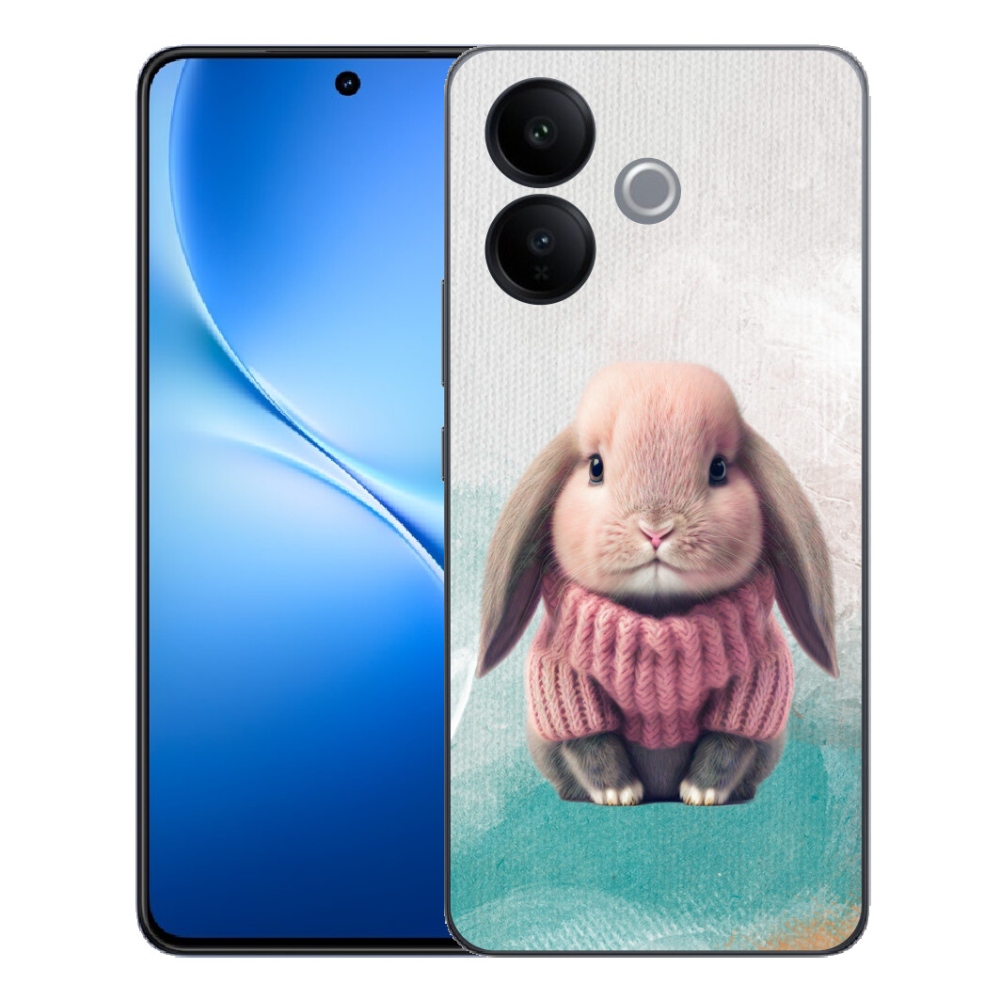 Gélový kryt mmCase na Vivo V70 Lite 5G - zajačik vo svetri