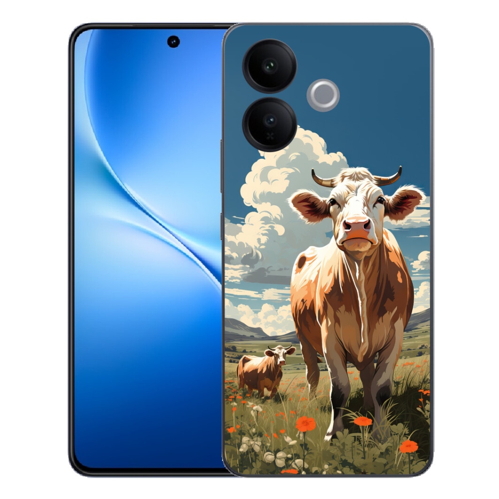 Gélový kryt mmCase na Vivo V70 Lite 5G - kravy na lúke