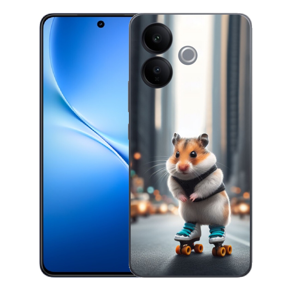 Gélový kryt mmCase na Vivo V70 Lite 5G - škrečok na korčuliach