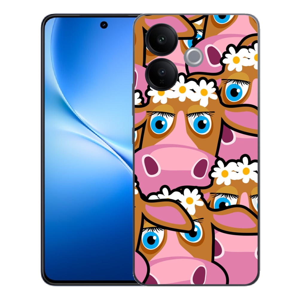 Gélový kryt mmCase na Vivo V70 Lite 5G - kreslené kravičky