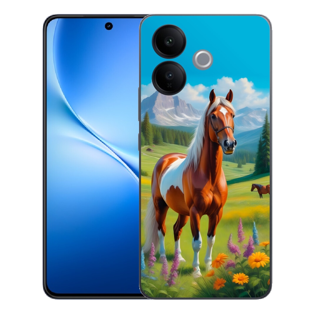 Gélový kryt mmCase na Vivo V70 Lite 5G - kôň na lúke