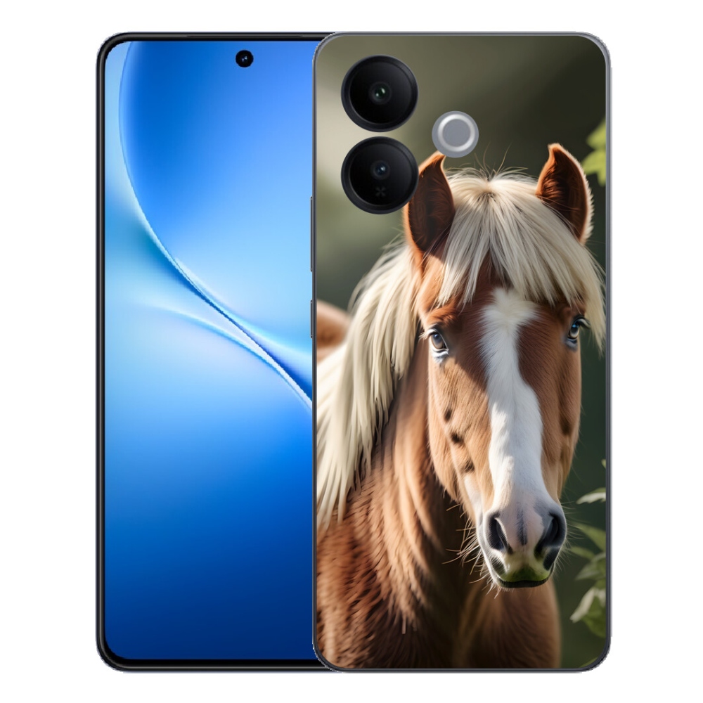 Gélový kryt mmCase na Vivo V70 Lite 5G - kôň so svetlou hrivou