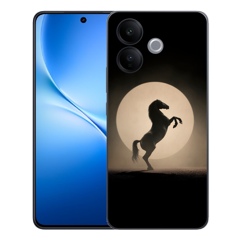 Gélový kryt mmCase na Vivo V70 Lite 5G - kôň v siluete