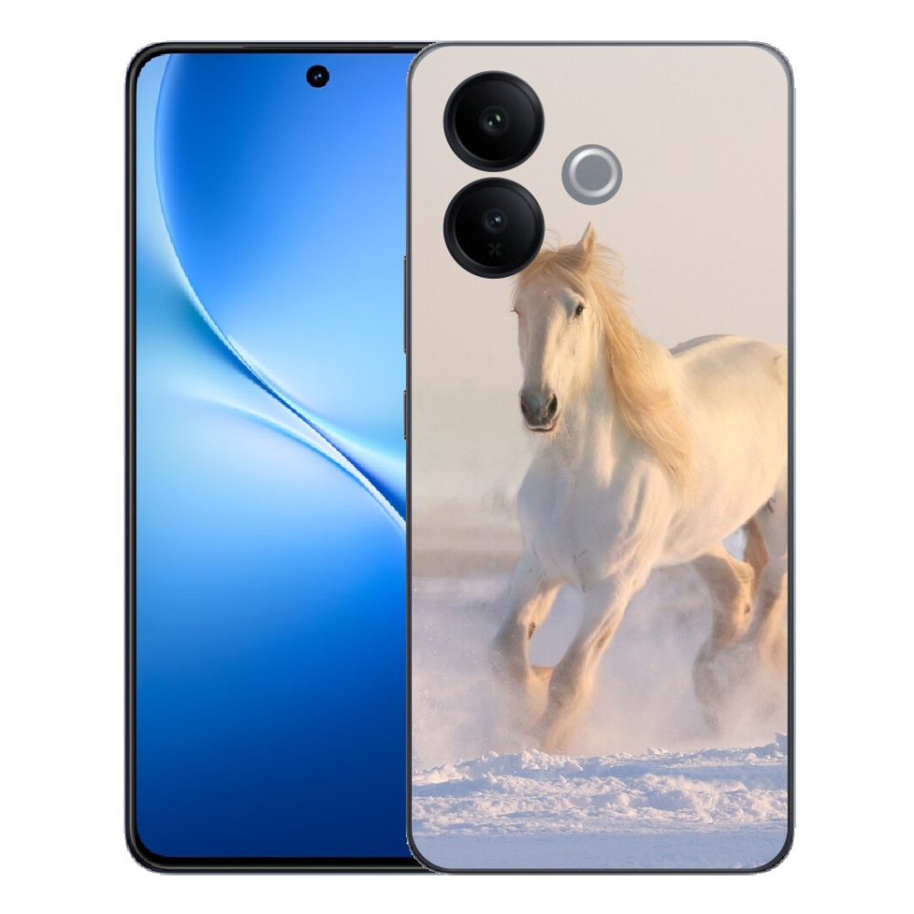 Gélový kryt mmCase na Vivo V70 Lite 5G - kôň v snehu