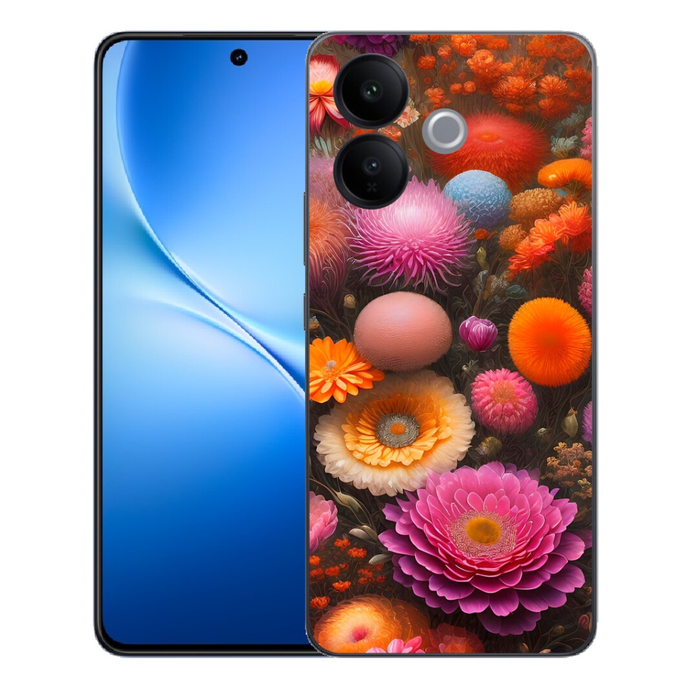 Gélový kryt mmCase na Vivo V70 Lite 5G - kvetinová kompozícia