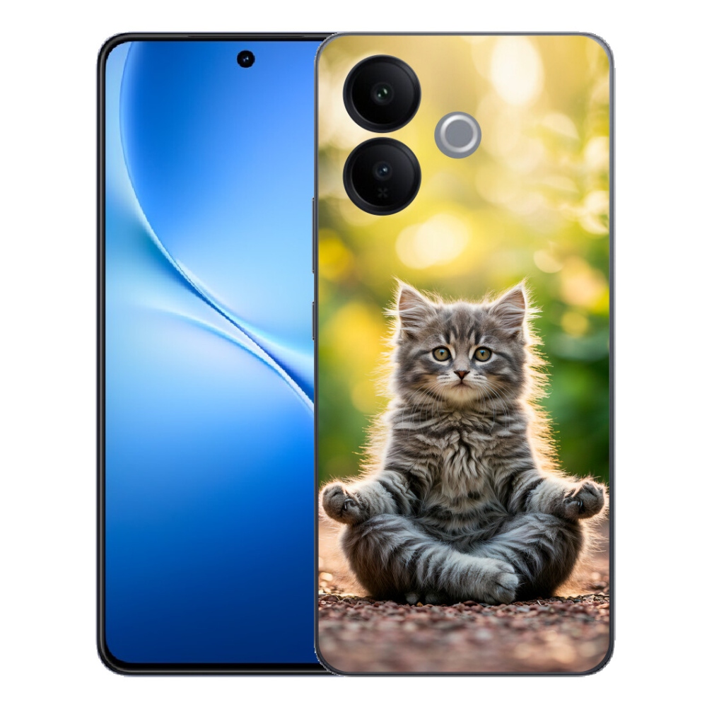 Gélový kryt mmCase na Vivo V70 Lite 5G - meditujúce mačiatko