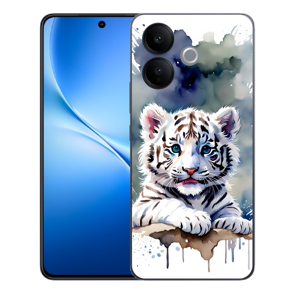 Gélový kryt mmCase na Vivo V70 Lite 5G - mláďa bieleho tigra