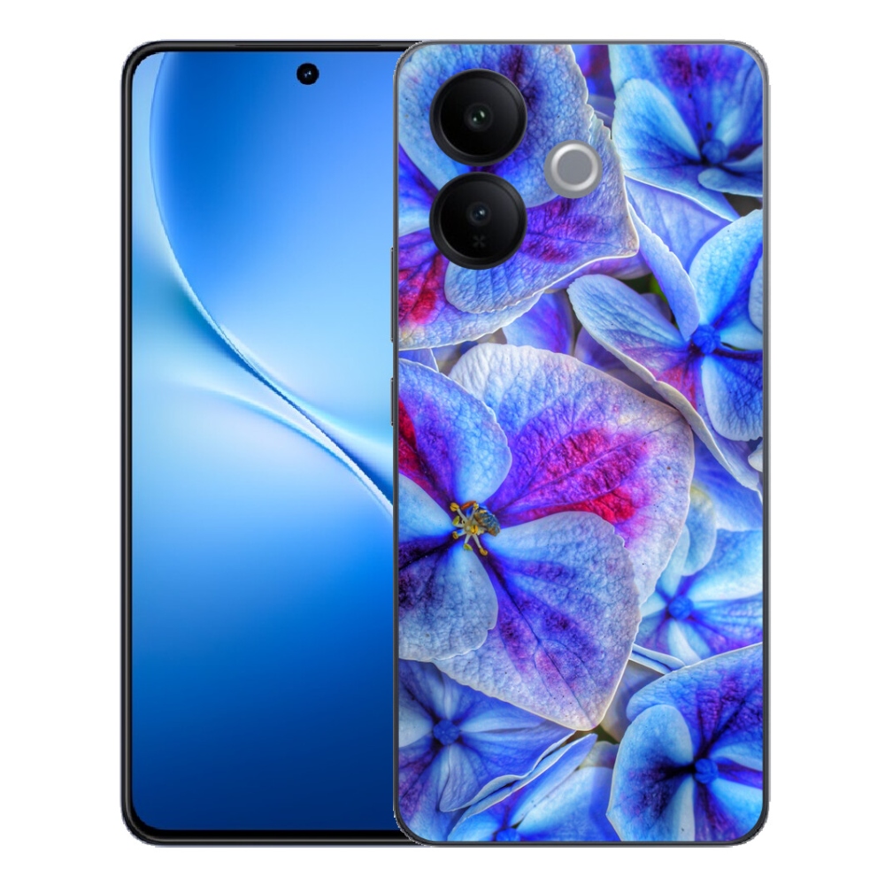 Gélový kryt mmCase na Vivo V70 Lite 5G - modré kvety 1