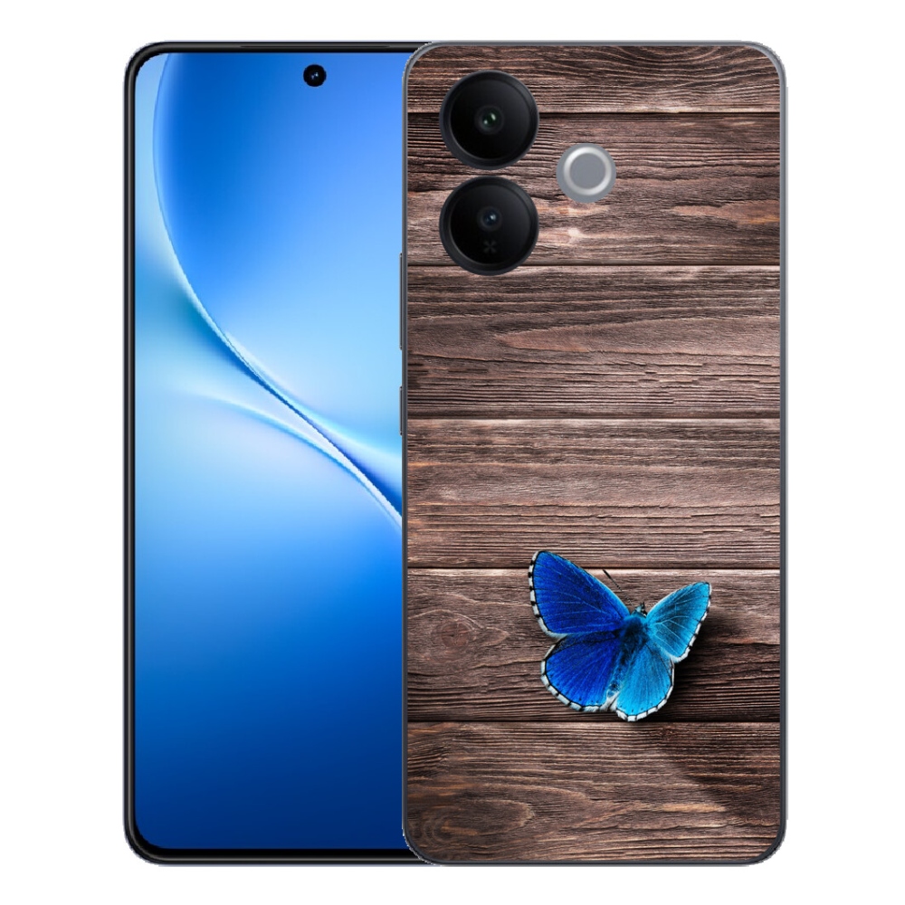 Gélový kryt mmCase na Vivo V70 Lite 5G - modrý motýľ 1
