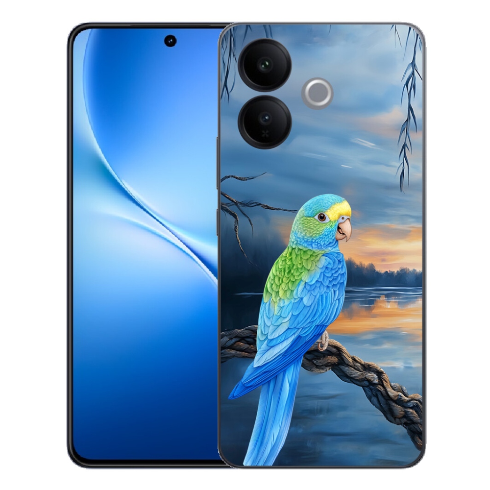 Gélový kryt mmCase na Vivo V70 Lite 5G - modrý papagáj