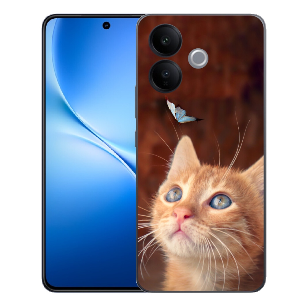 Gélový kryt mmCase na Vivo V70 Lite 5G - motýľ a mačiatko