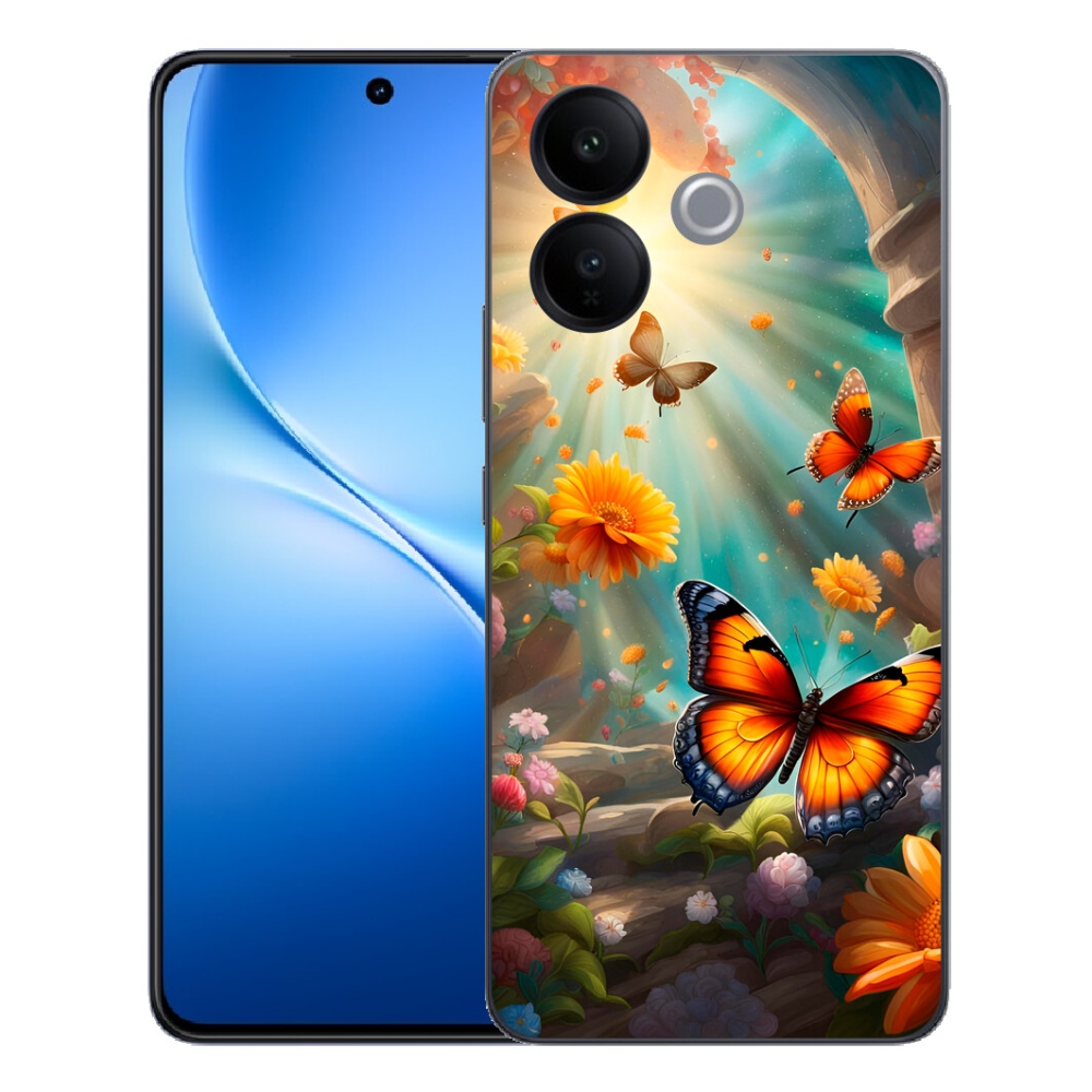 Gélový kryt mmCase na Vivo V70 Lite 5G - motýlia záhrada 2