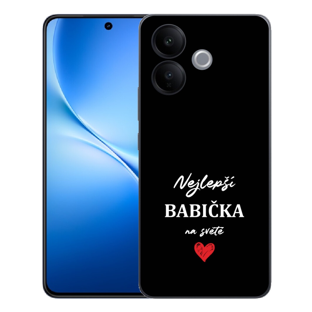 Gélový kryt mmCase na Vivo V70 Lite 5G - najlepšia babička 1 čierne pozadie