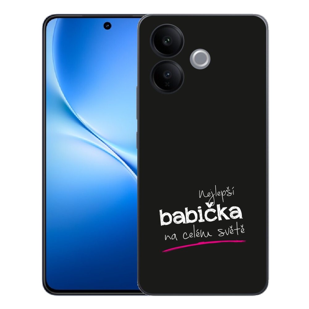 Gélový kryt mmCase na Vivo V70 Lite 5G - najlepšia babička 4 čierne pozadie