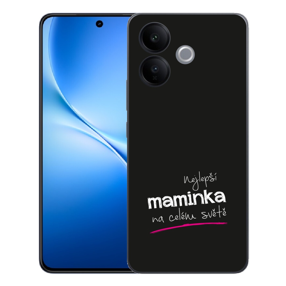 Gélový kryt mmCase na Vivo V70 Lite 5G - najlepšia mamička 4 čierne pozadie
