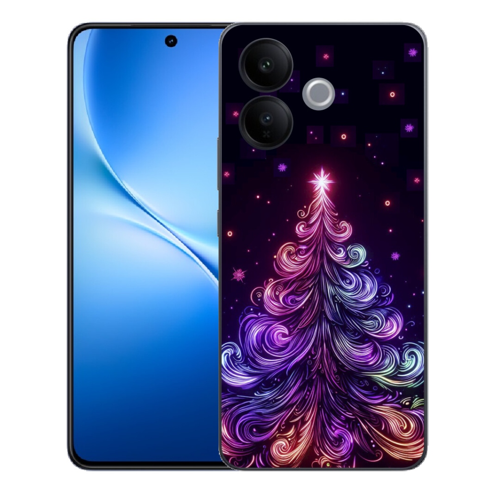 Gélový kryt mmCase na Vivo V70 Lite 5G - neónový vianočný stromček 1